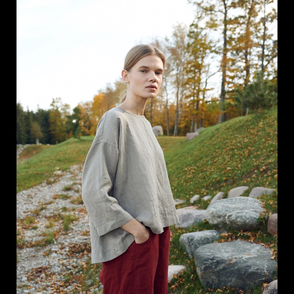 natural linen tunic - Linen blouse - Linen tunic - Linen shirt - Linenfox